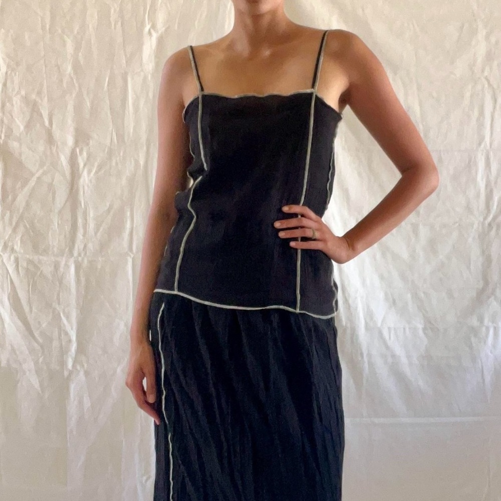 Base Range Linen Top and Skirt Set